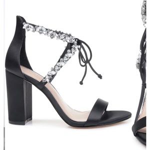 Thamar Embellished Sandal jewel badgley mischka heels